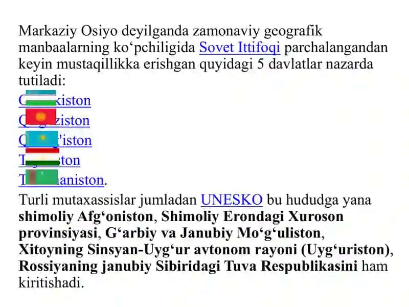 O’rtaosiyodavlatlarining MDH va umumjahon mehnati taqsimoti 2