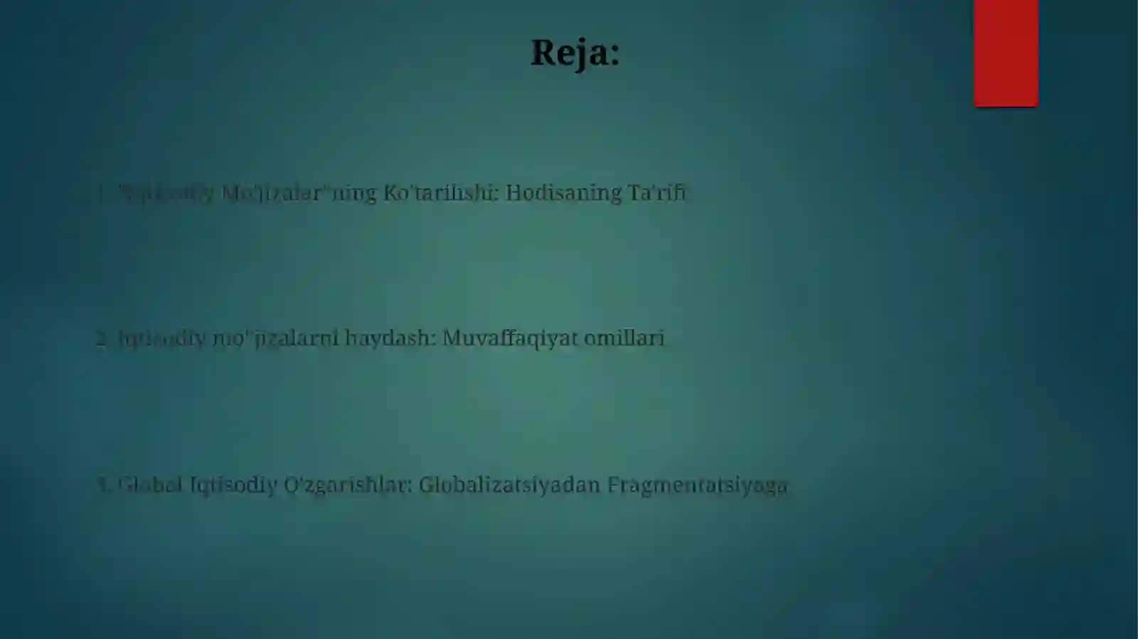 Iqtisodiy mo'jizalar 2