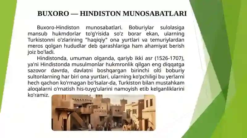 Buxoro-Hindiston munosabatlari 2
