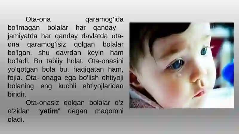 Yetim bolalar bilan olib boriladigan faoliyat 2