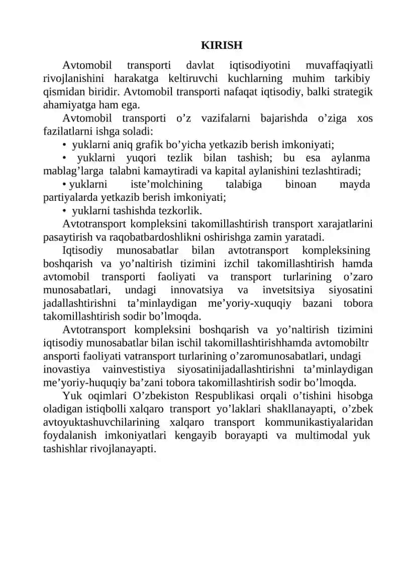 Avtomobillarga texnik xizmat ko’rsatish va ta’mirlashda bajariladigan ishlar tarkibi 2