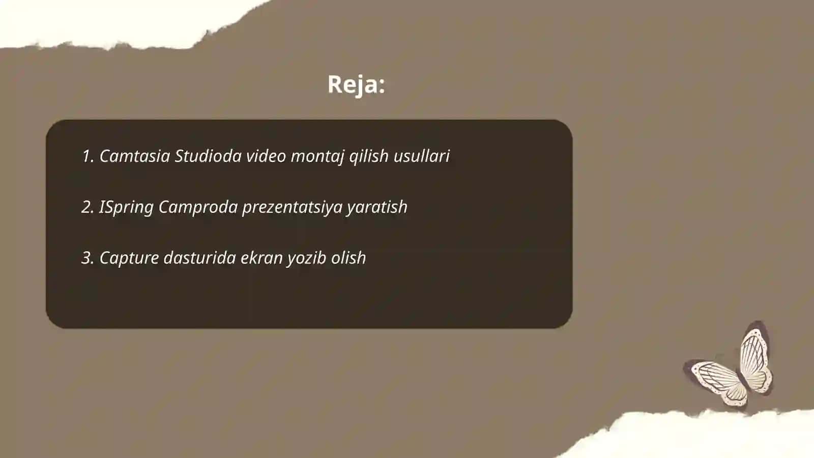 Camtasia studio, ISpring Campro, Capture, Bandicam dasturlari va ularning imkoniyatlari 2