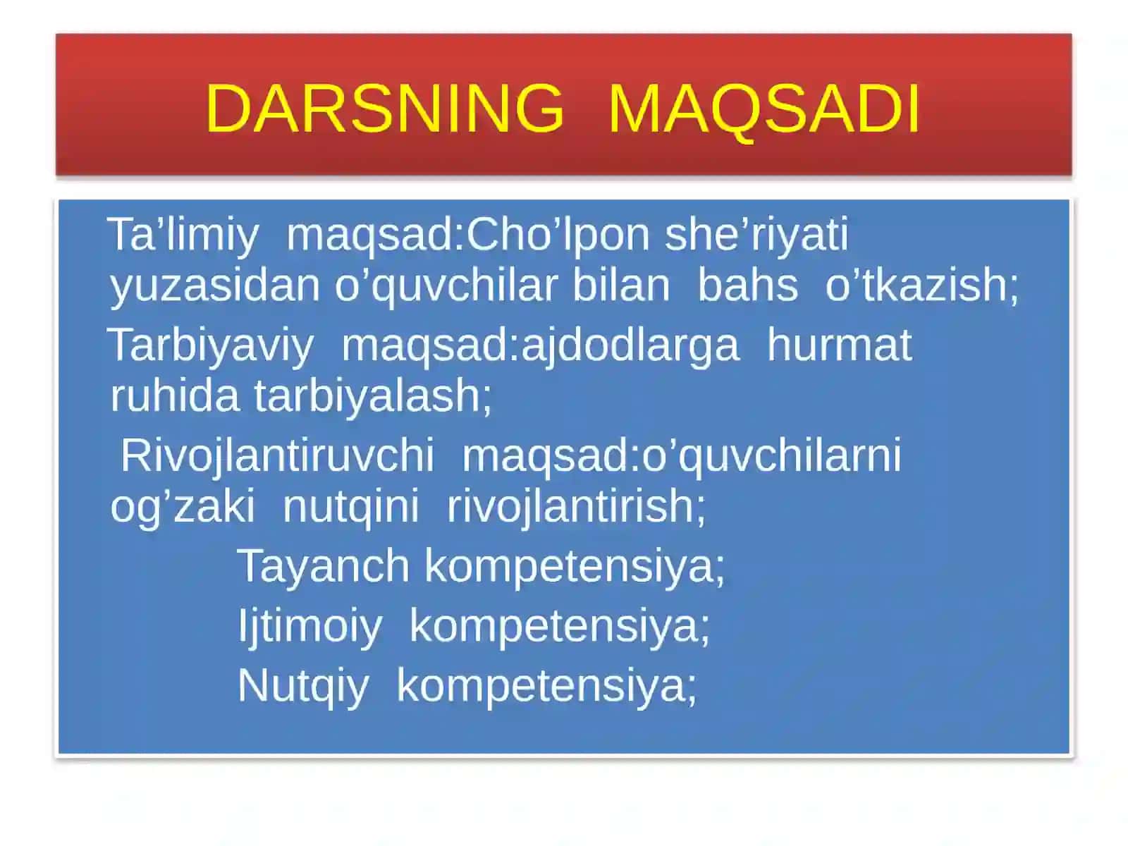 Cho’lpon she’riyati 2