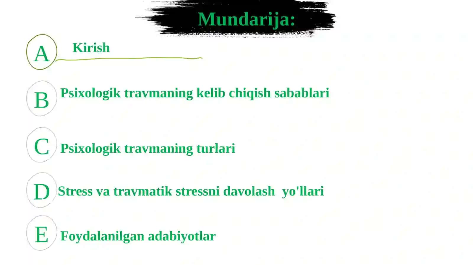 Psixologik travma, stress va travmatik stress 2