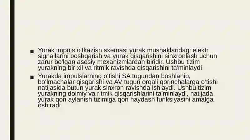 Yurak impuls o'tkazish sxemasi 2
