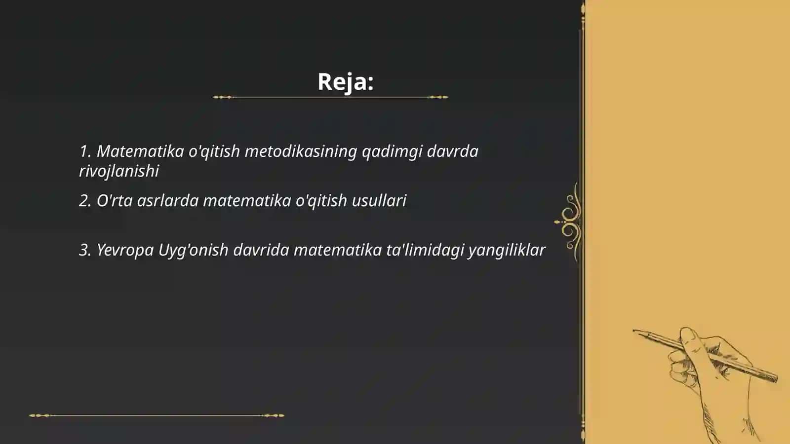 Matematika o'qitish metodikasining taraqqiyot tarixi 2