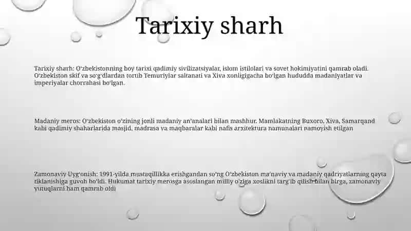 Ozbekistondagi Manaviy Va Madaniy Taraqqiyot 2