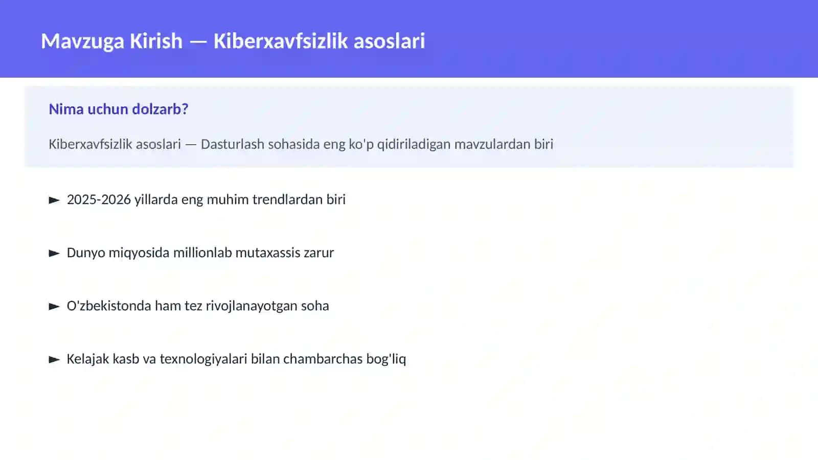Kiberxavfsizlik asoslari 2