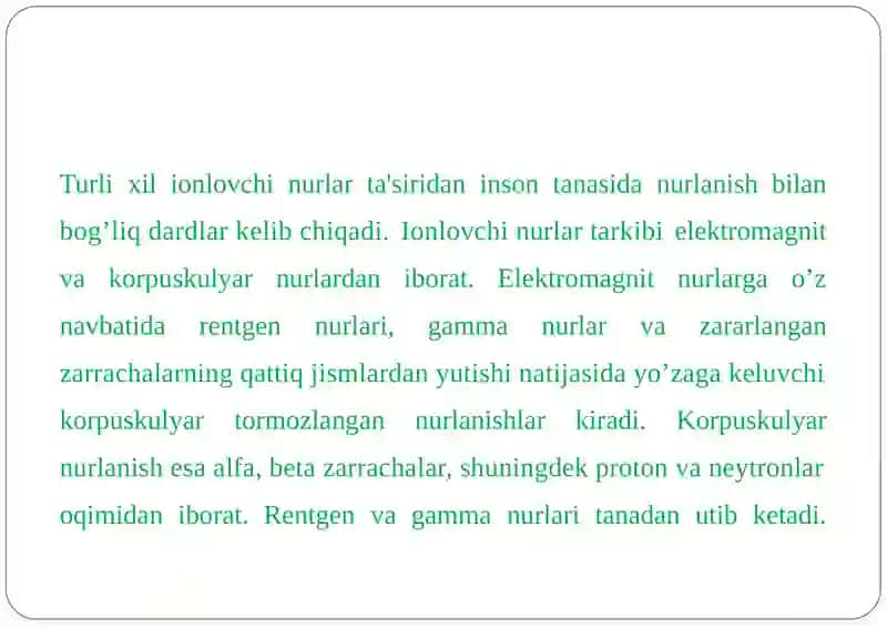 Kombinirlangan radiatsion zararlanish 2