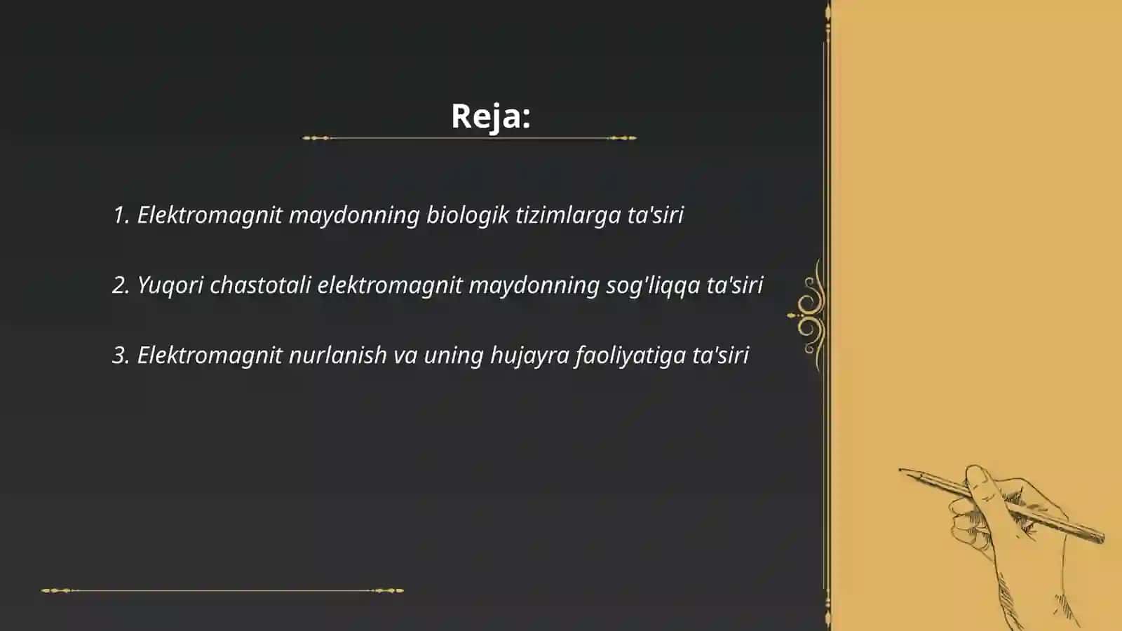 Elektromagnit maydonning biologik ta'siri 2