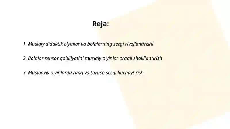 Musiqaviy didaktik o'yinlar 2