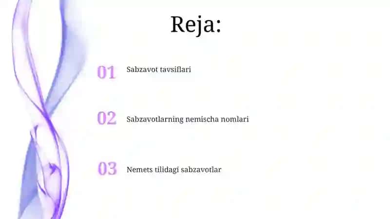 Sabzavotlar mavzusiga nemis tilida kerak 2