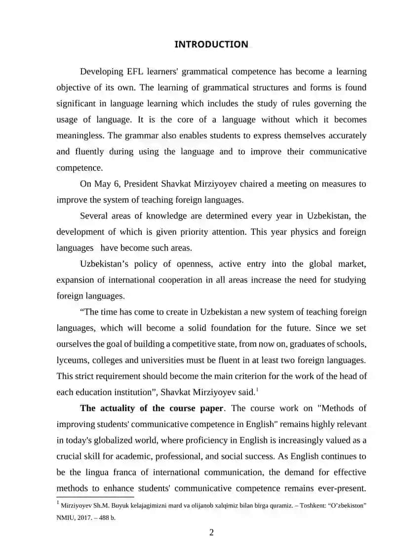 Methods of improving students' communicative competence in English 2
