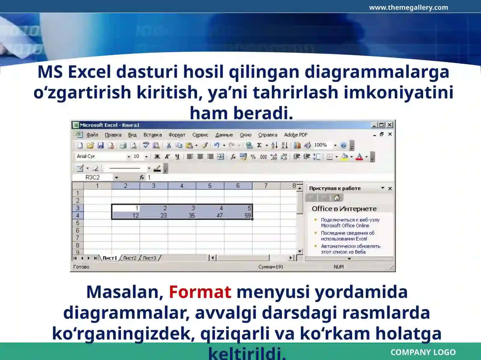 8-sinf Informatika Diagramma va grafiklarni tahrirlash dars ishlanma 2