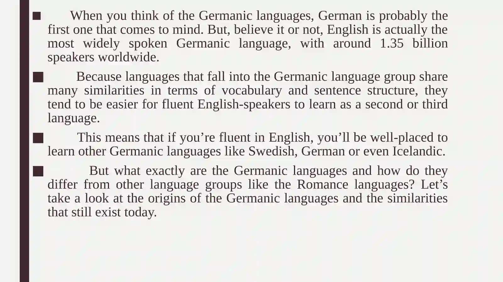 Lecture 6 - The Vocabulary of Germanic Languages 2