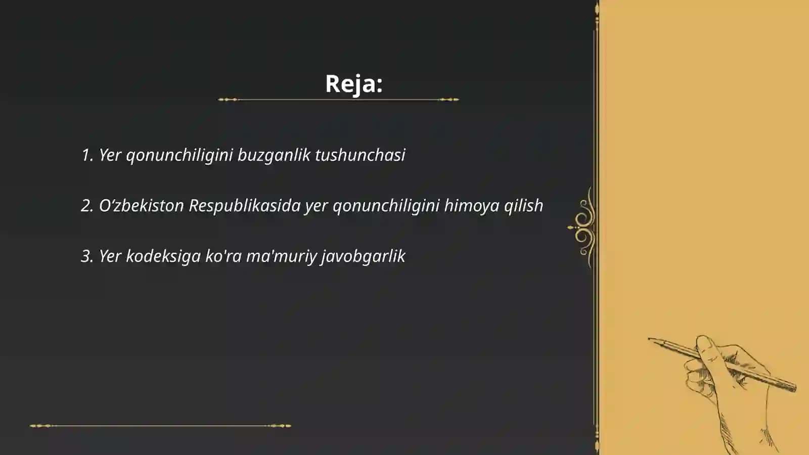 O'zbekiston respublikasida yer qonunchiligini buzganlik uchun ma'muriy va jinoiy javobgarlik 2