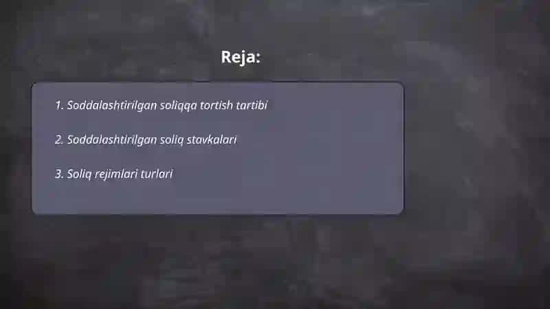 Soddalashtirilgan soliqqa tortish tizimi 2