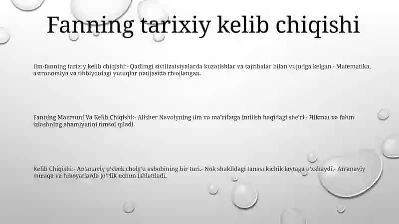 Fanning Mazmuni Va Kelib Chiqishi 2