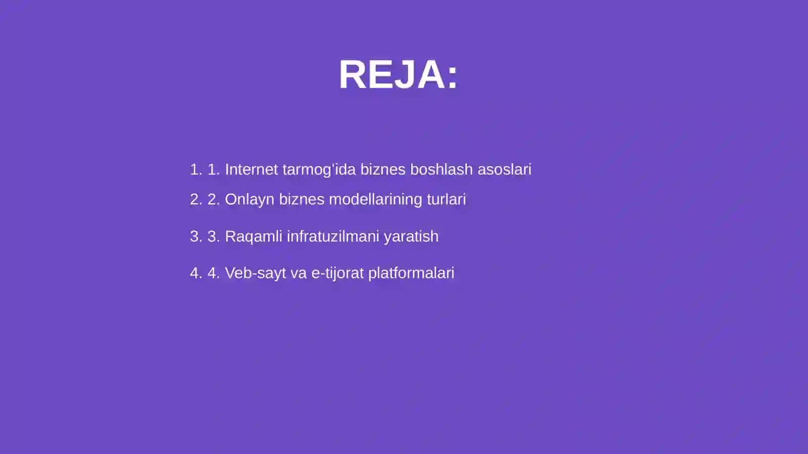 Internet tarmogʻida biznes jarayonlarini tashkil etish 2