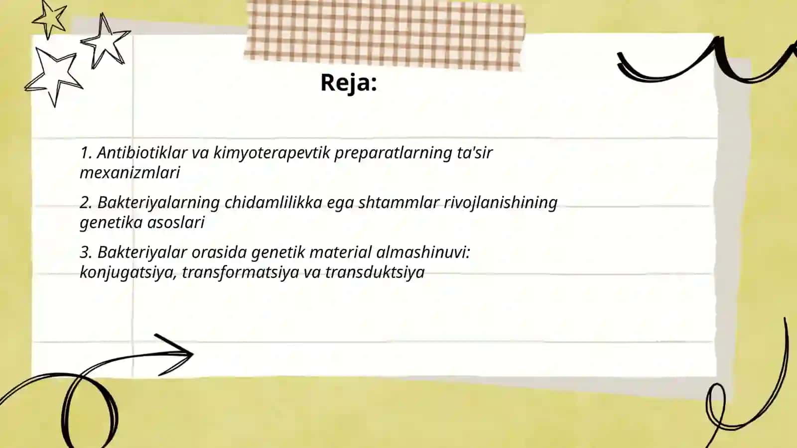 Kimyoterapevtik preparatlar va antibiotiklarga bakterialarning chidamli shtammlarining shakllanish mexanizmlari 2