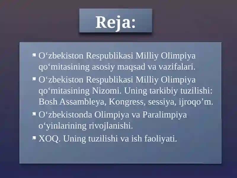 O‘zbekistonda Olimpiya harakatini boshqarilishi 2
