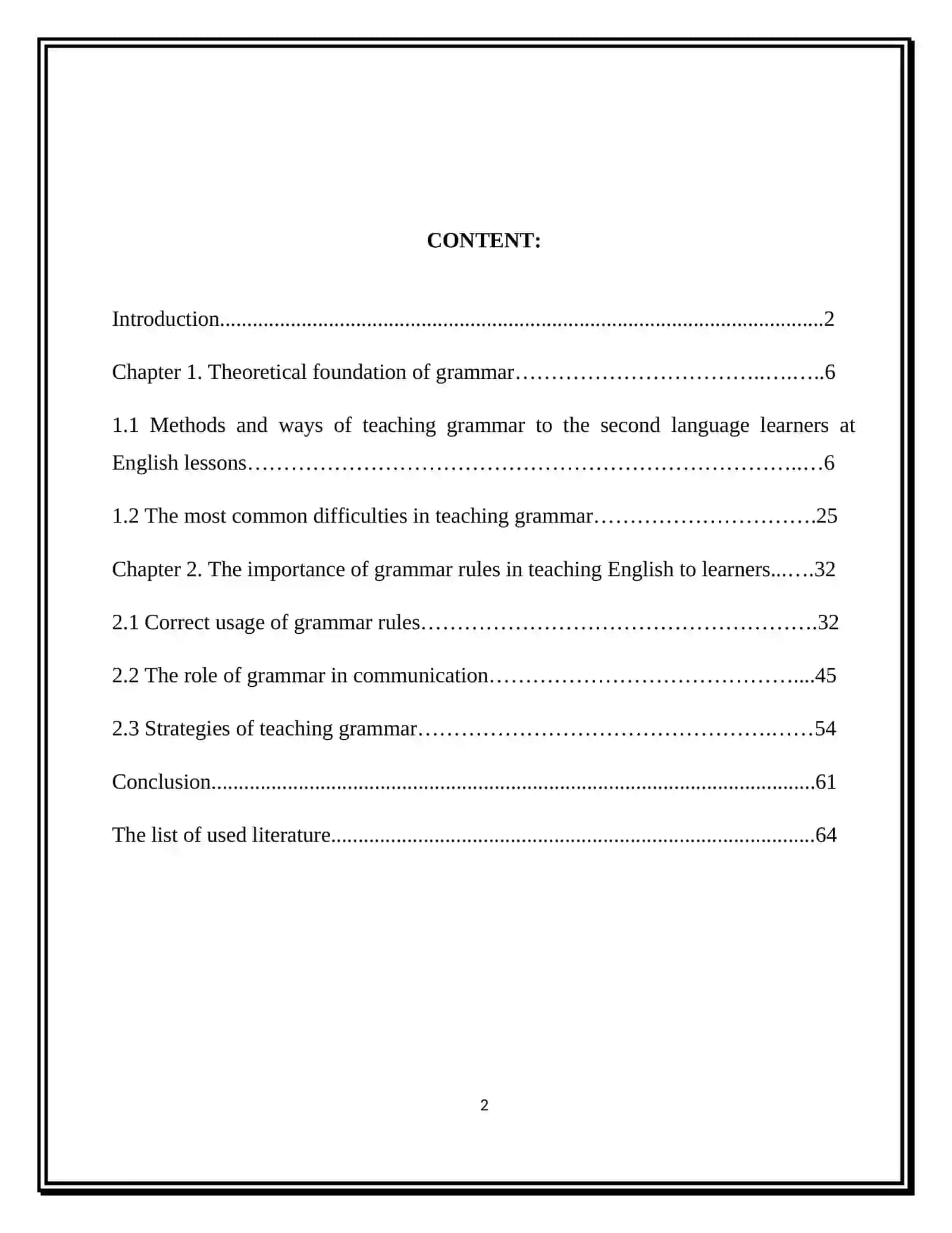 METHODS AND WAYS OF TEACHING GRAMMAR TO THE SECOND LANGUAGE LEARNERS AT ENGLISH LESSONS 2