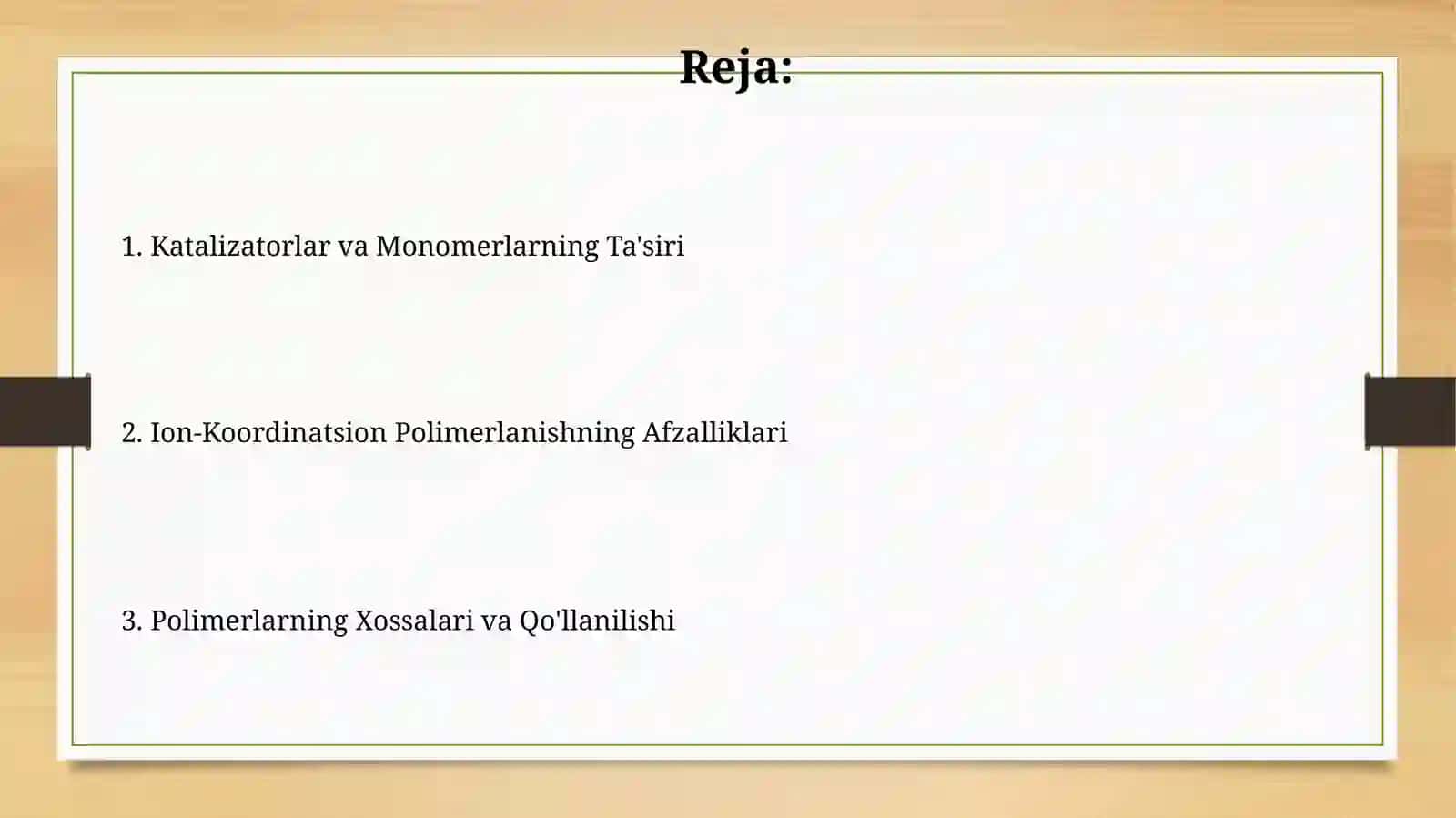 Ion-koordinatsion polimerlanishning afzalliklari 2