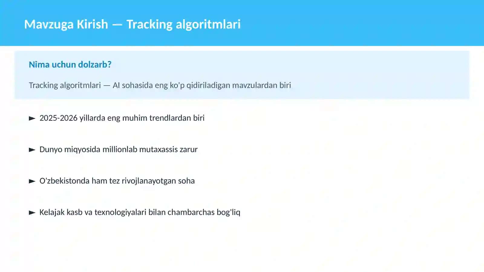 Tracking algoritmlari 2