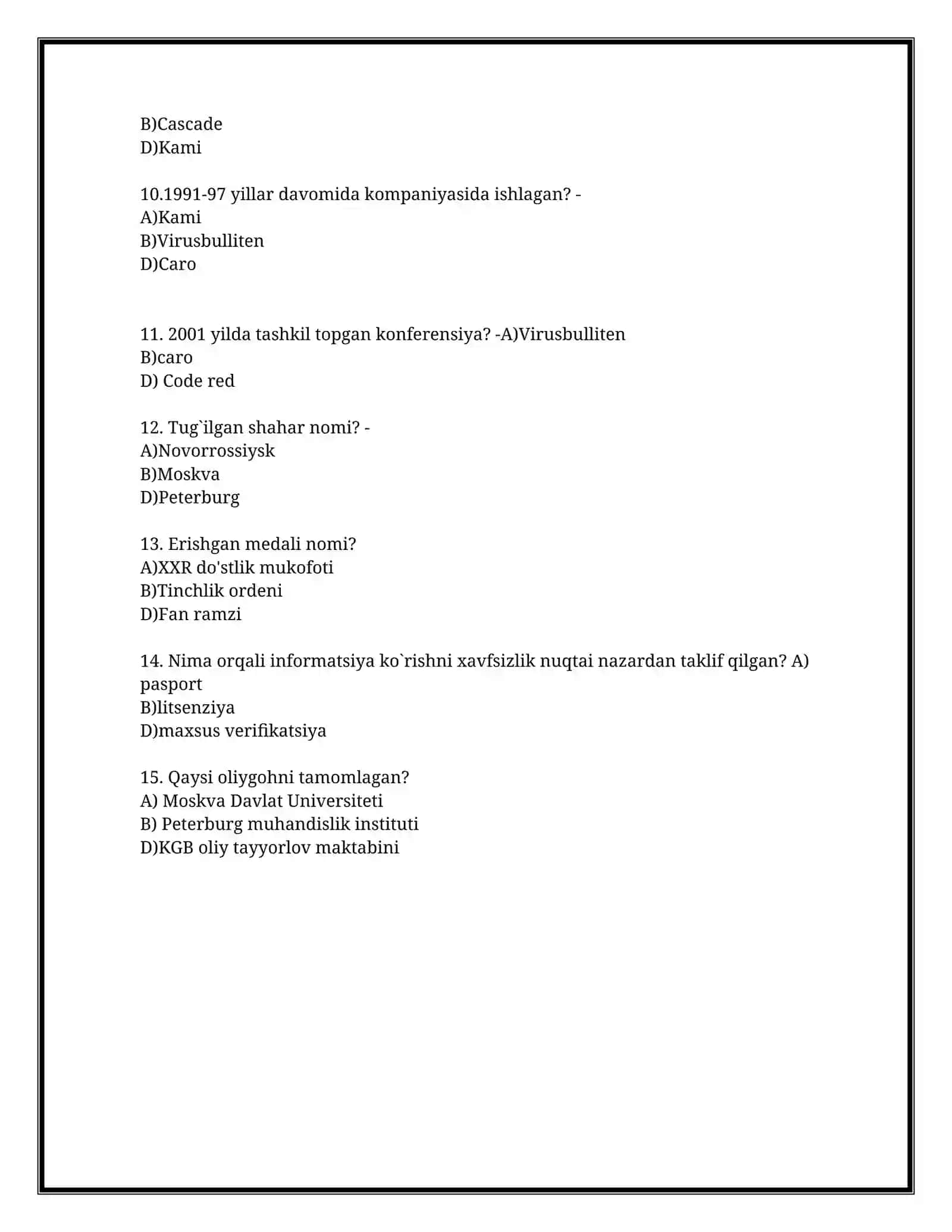 Evgeniy Kasperskiy asos solgan tashkilot? 2