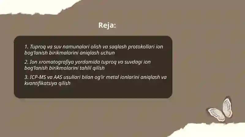 Ion bog'lanish birikmalari tahlili 2
