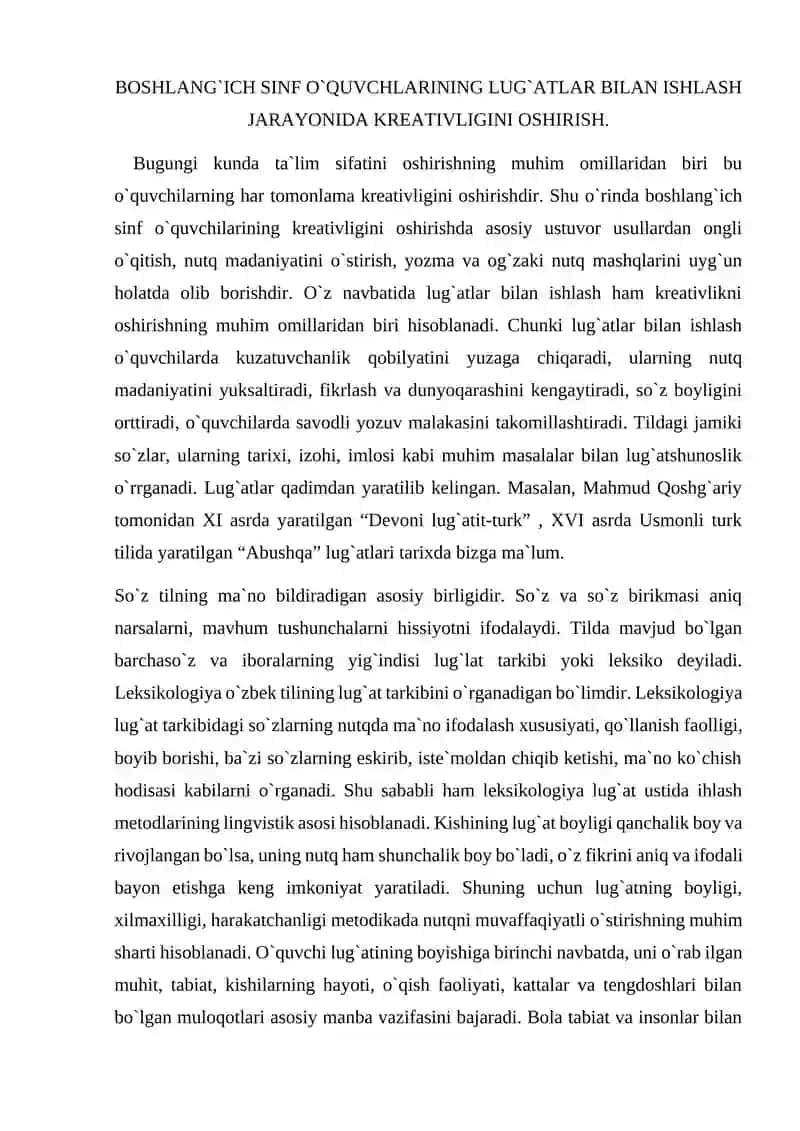 Lug'atlar Bilan Ishlash va O'qituvchi Atamasi 2