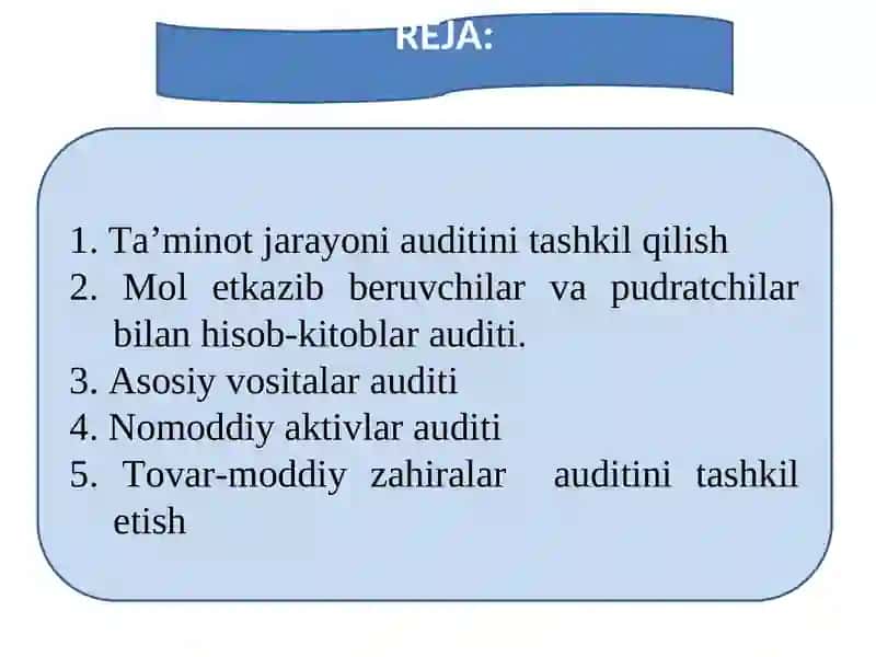 TA’MINOT JARAYONI AUDITI 2
