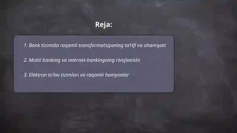 Bank tizimida raqamli transformatsiya 2
