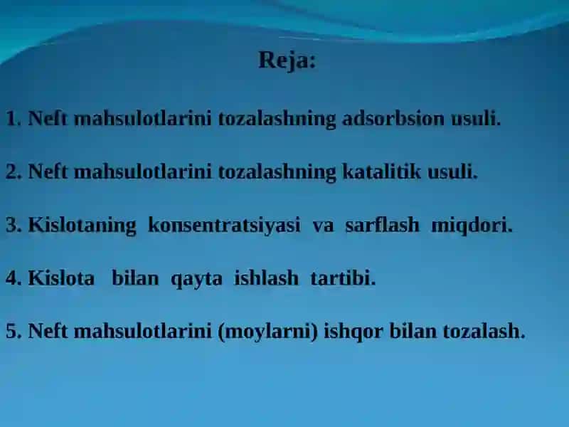 Neft mahsulotlarini adsorbsion tozalash 2