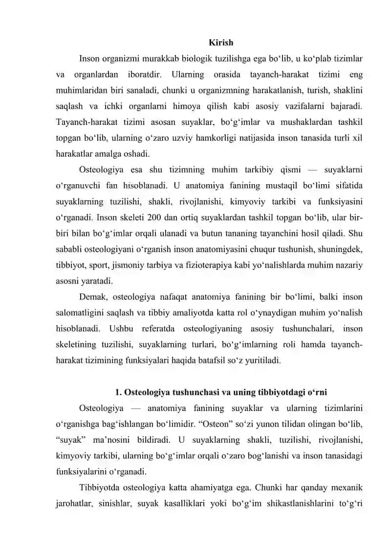 Osteologiya- tayanch harakat talimi 2