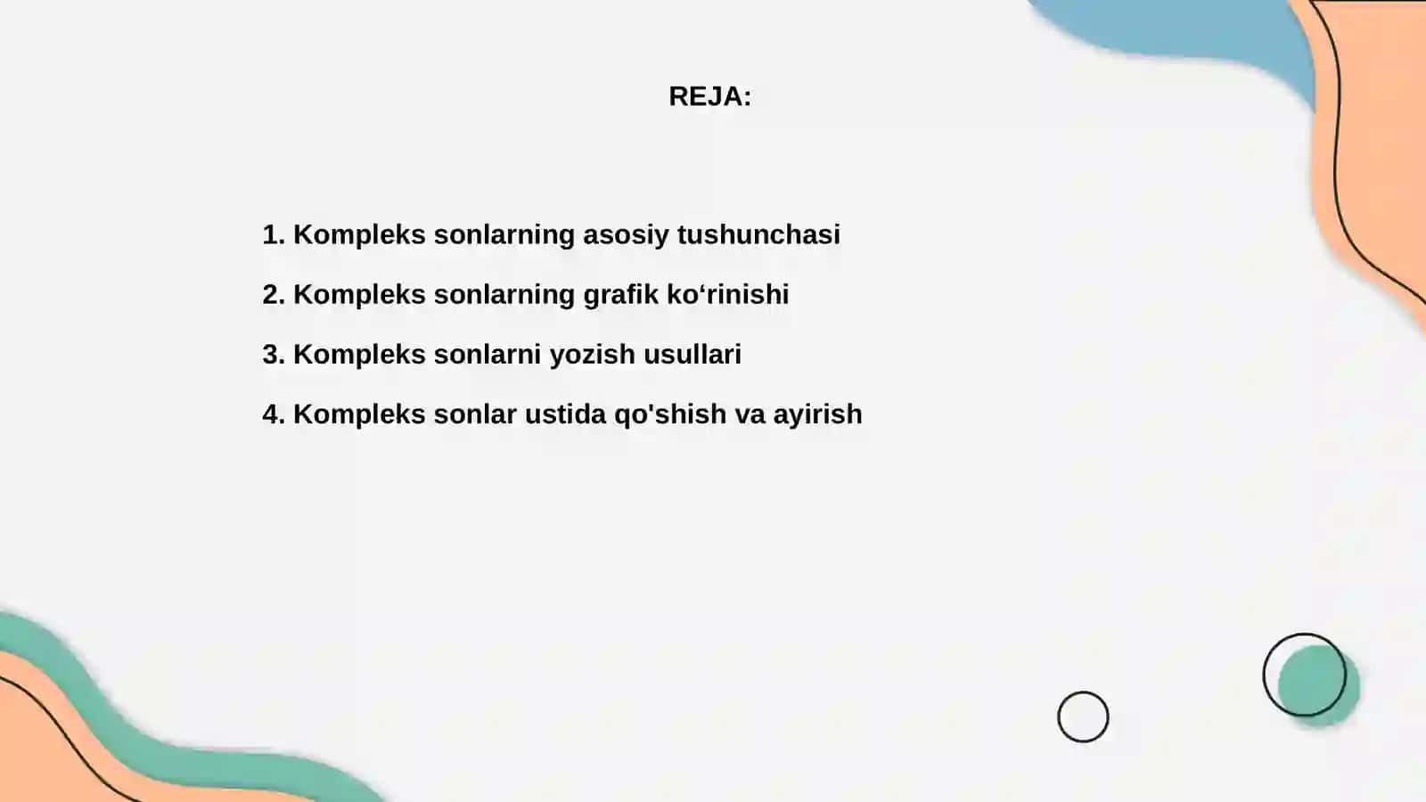 Kompleks sonlar va ular ustida amallar 2