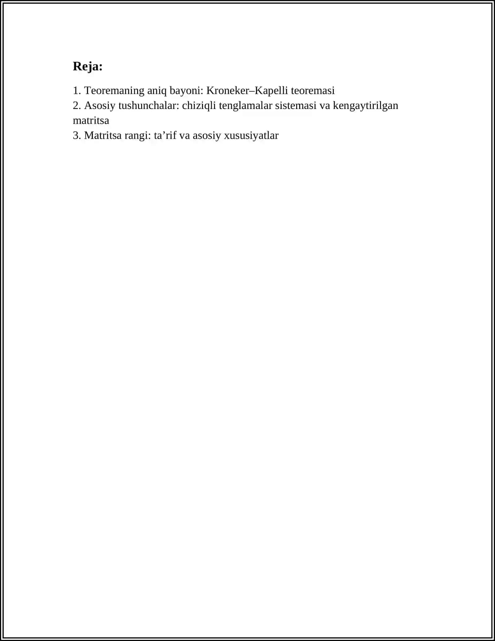 KRONEKER - KAPELLI TEOREMASI VA UNING ISBOTI 2