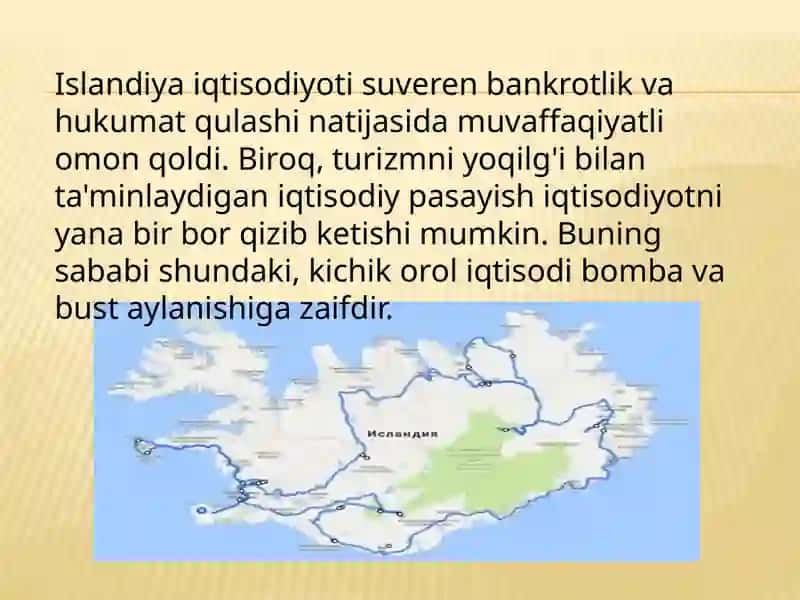Islandiyaning asosiy iqtisodiy faoliyat turlari 2