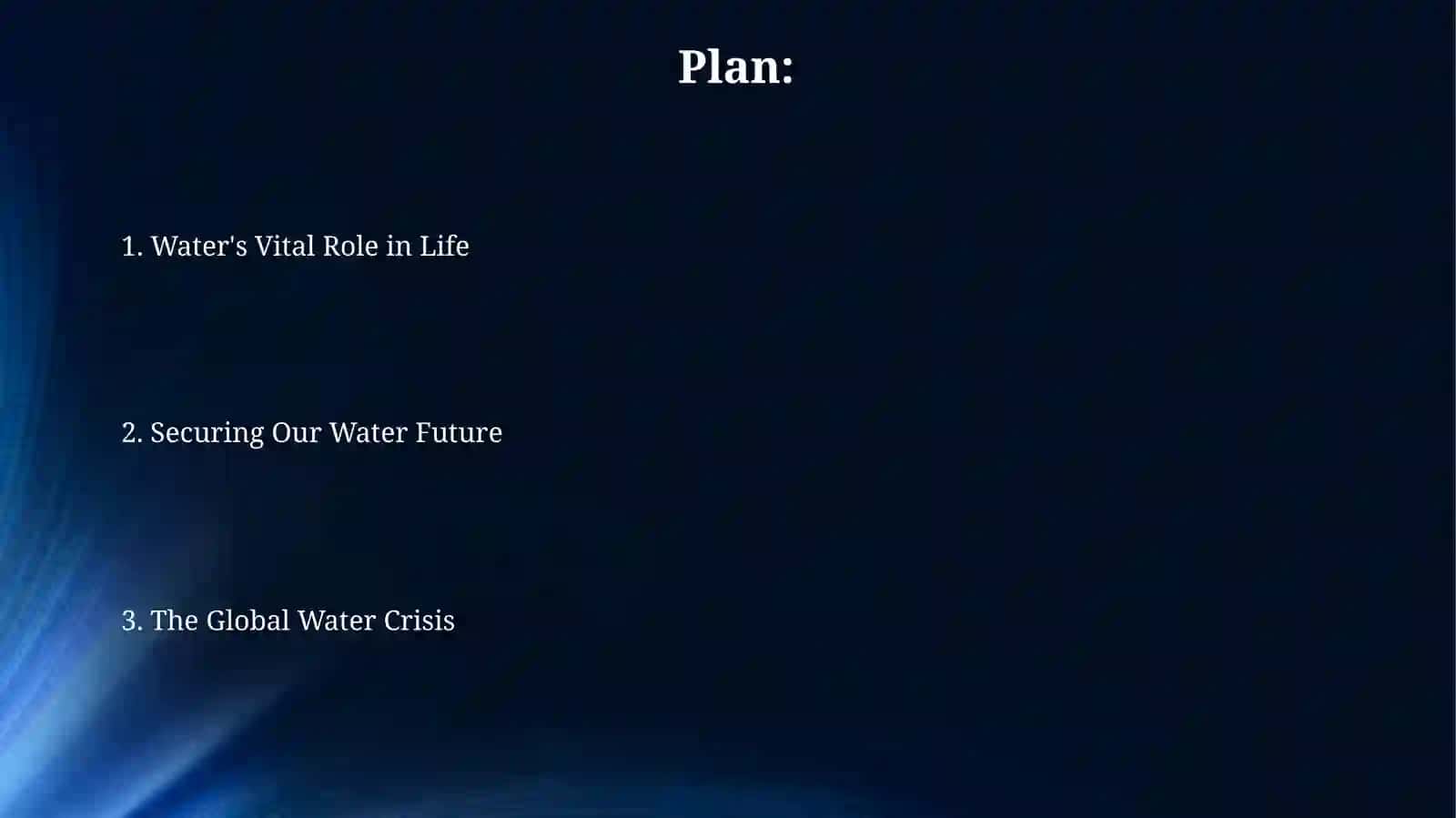 Importance of water 2