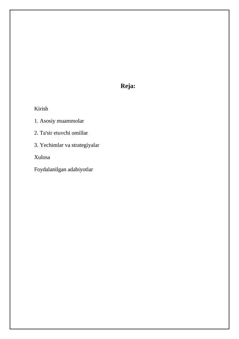 Mavzu: Xalqaro logistika muammolari 2