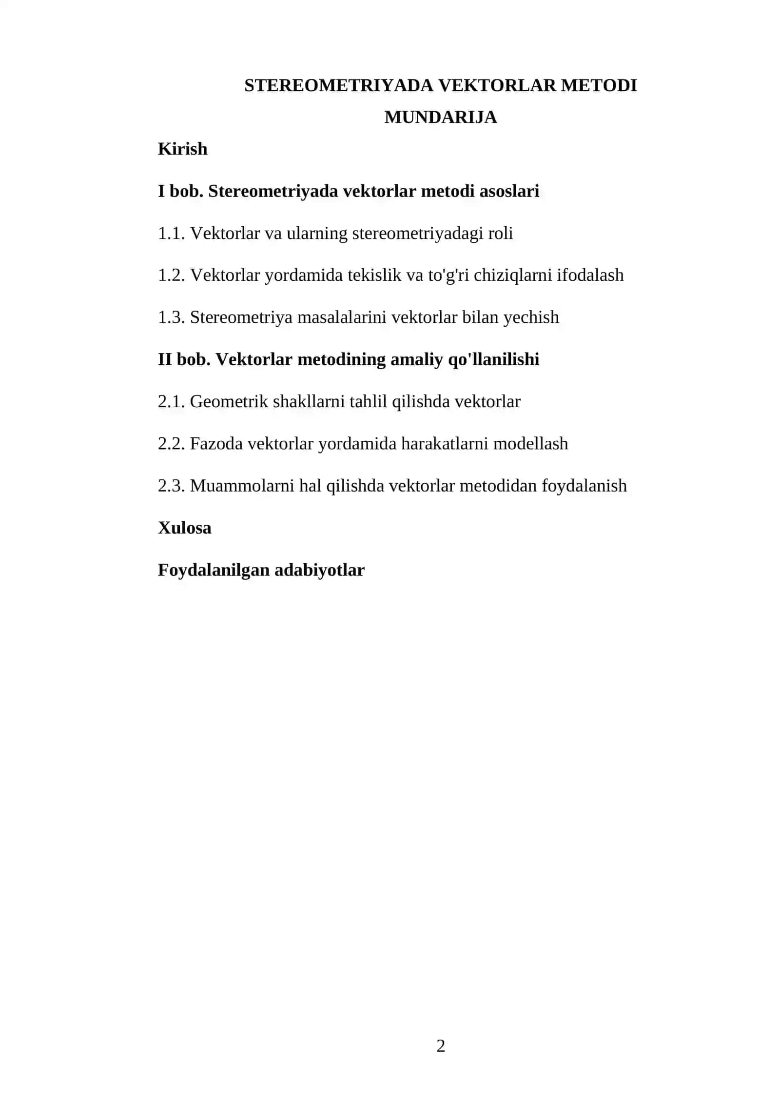 Stereometriyada vektorlar metodi 2
