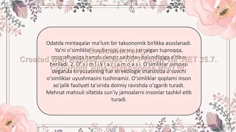 Geobotanika fanidan taqdimot 2