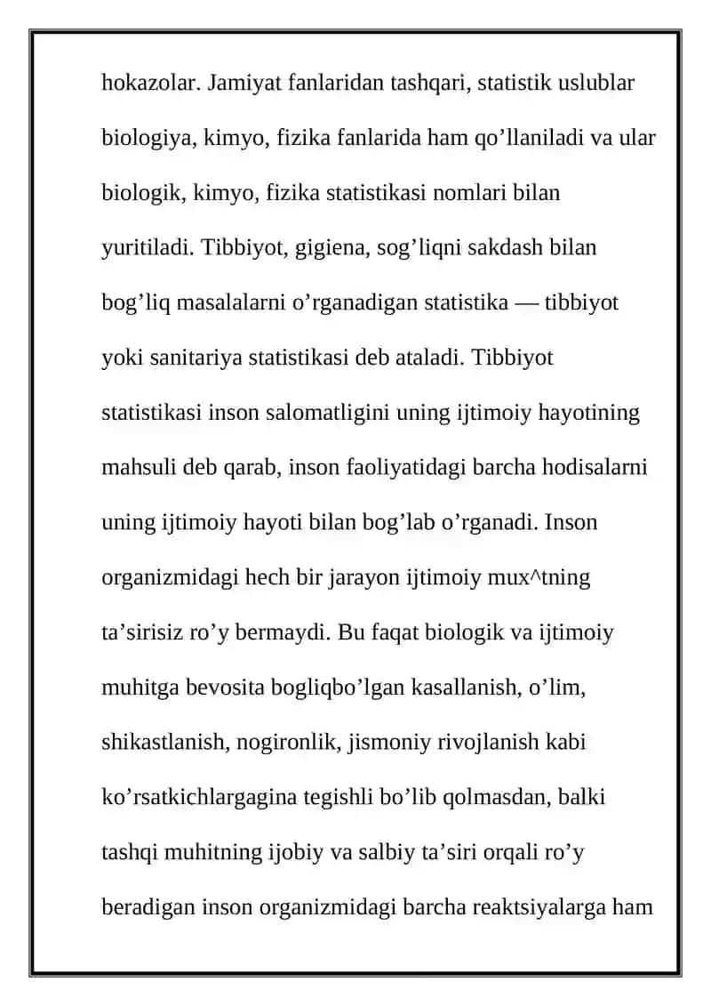 Tibbiyot statistikasi 2