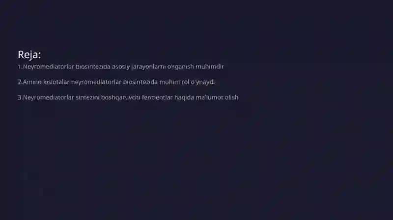 Neyromediatorlar biosintezi 2