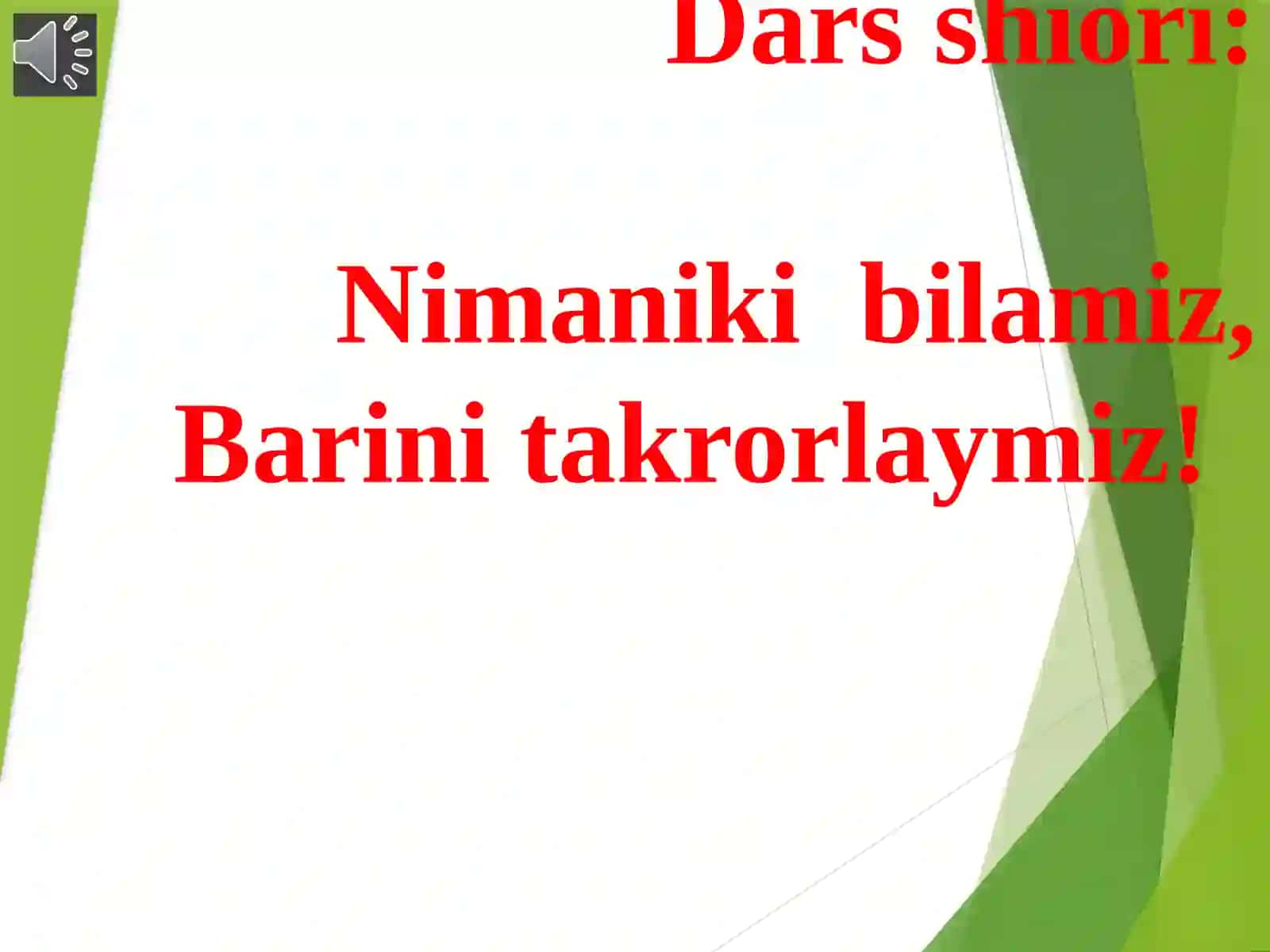 O`rganilgan bilimlarni takrorlash 2