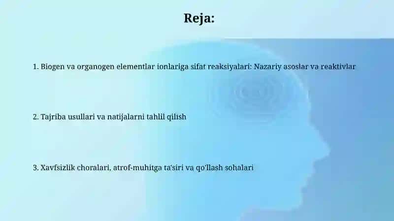 Biogen va organogen elementlar ionlariga sifat reaksiyalari 2