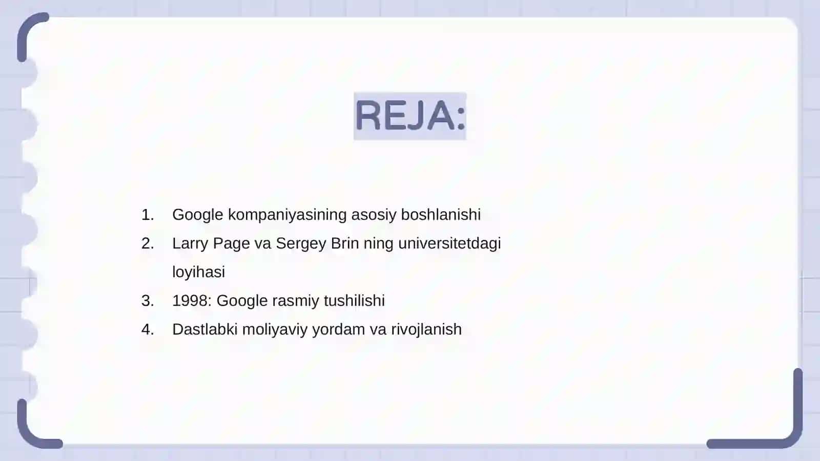 Google kompaniyasi paydo bulishidan hozirgi kungacha 2