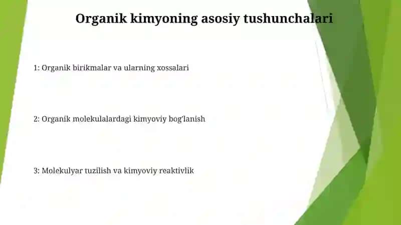 Organik Kimyo Fanining Asosiy Qonunlari 2