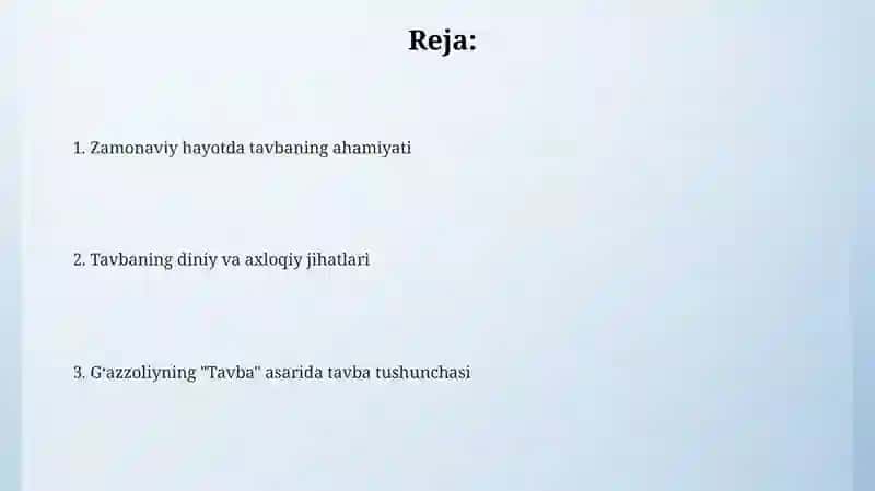 Tavba asari asosida "Din va axloq" 2
