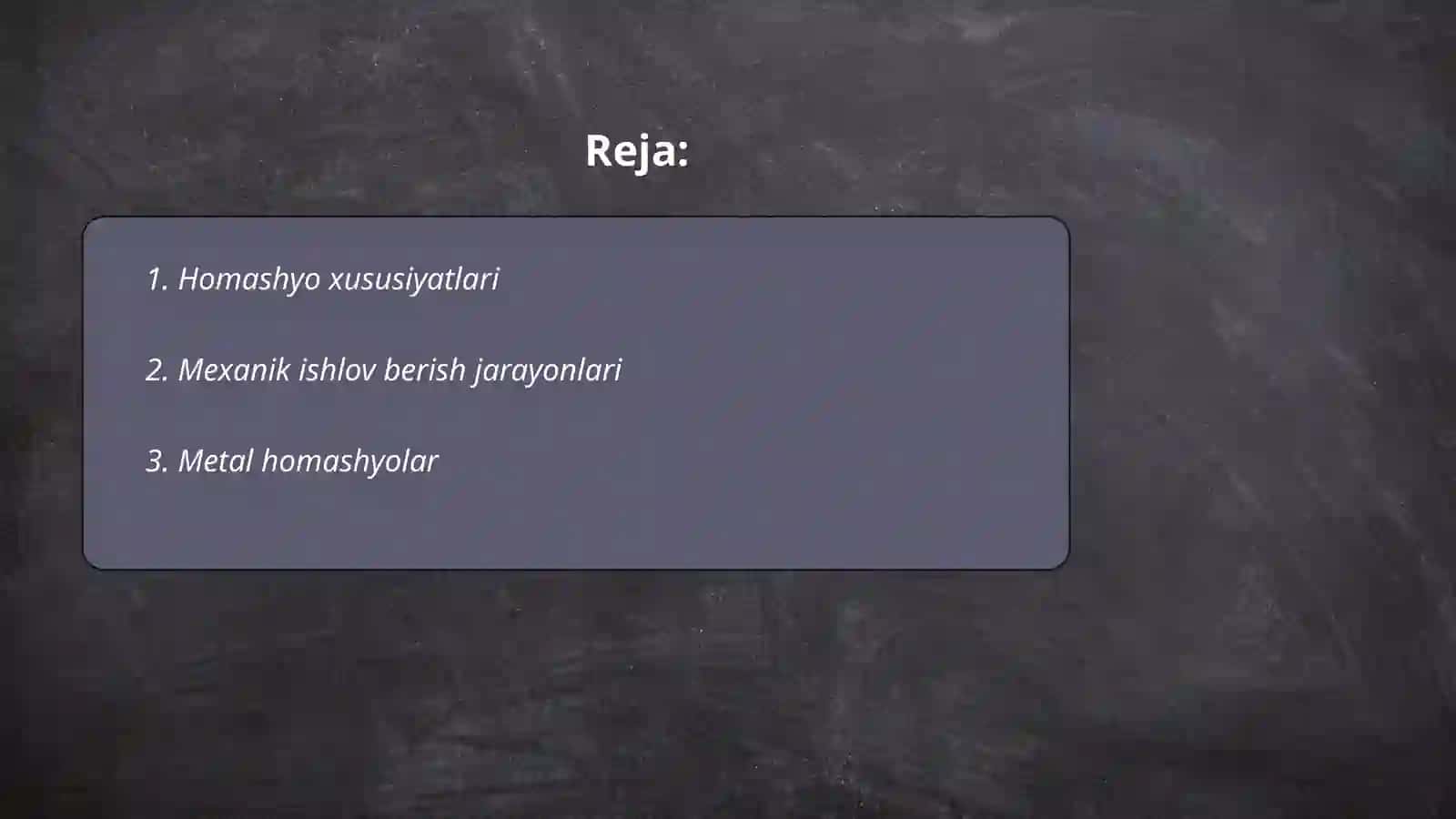 Homashyoga mexanik ishlov berish 2